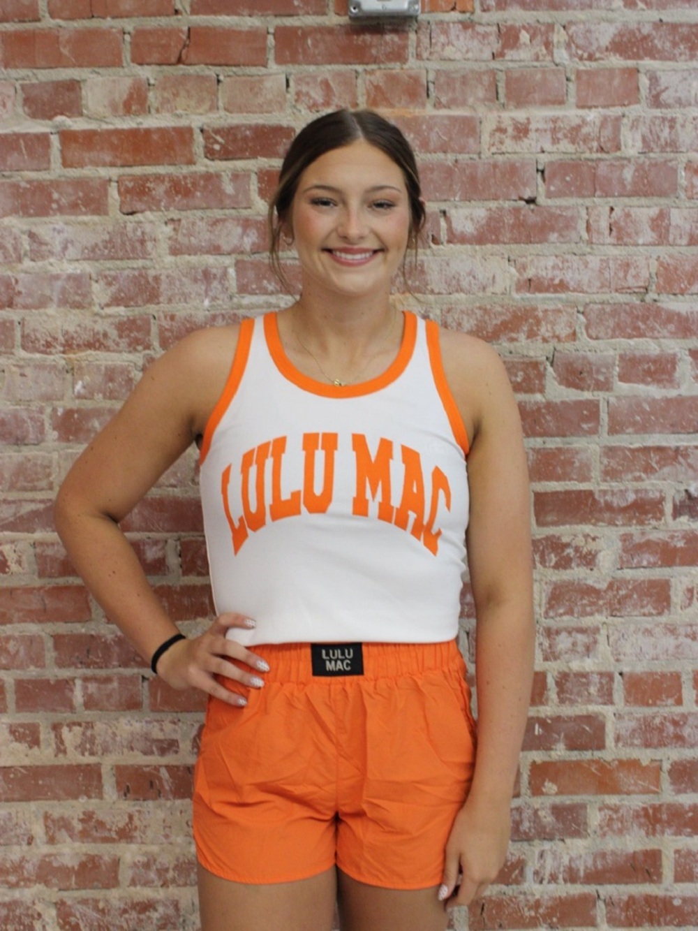 Lulu Mac TK 1000 Orange Letter Tank Top